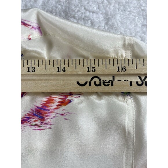 Marc Jacob’s Blouse Womens 4 Sheer Silk Swans Print Chic Career Light Academia - Picture 5 of 11